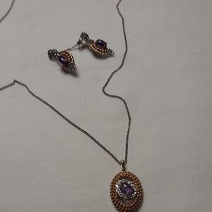 Elegant Purple and Rose Gold Jewelry Set